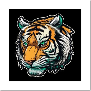 Tiger Design Vivid Colors Posters and Art